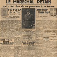 Une du quotidien "La Rpublique du Var" lors de la venue du marchal Ptain  Toulon - 4 dcembre 1940 (1W58)