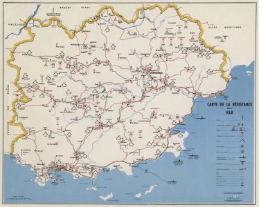 Carte de la rsistance dans le Var tablie par Victor Masson. Mise  jour JM Guillon et ADV (mise  jour septembre 2019)