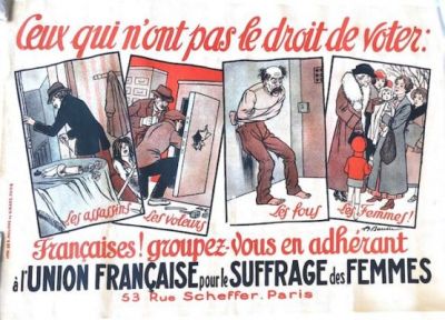 Affiche de l'union franaise pour le suffrage des femmes (Archives dpartementales de l'Isre 10 FI 194)