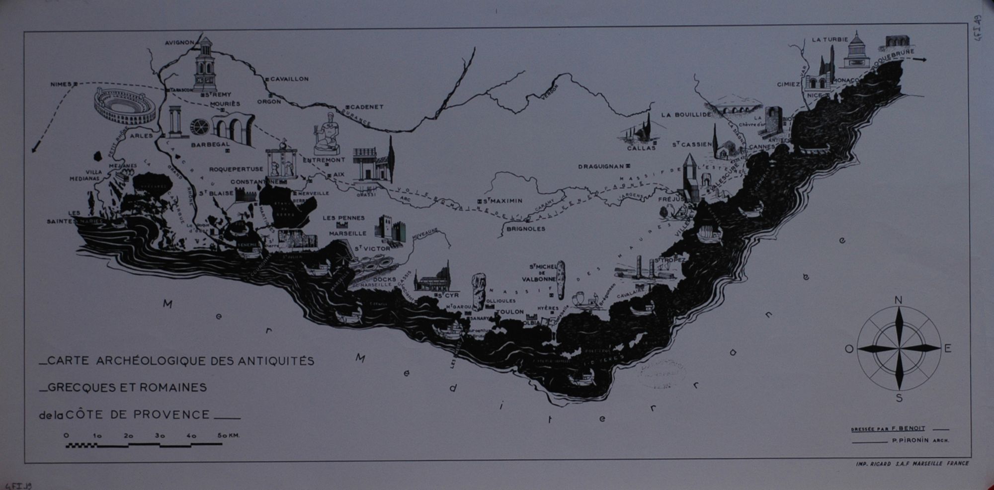 Carte archéologique des antiquités de la côte provençale