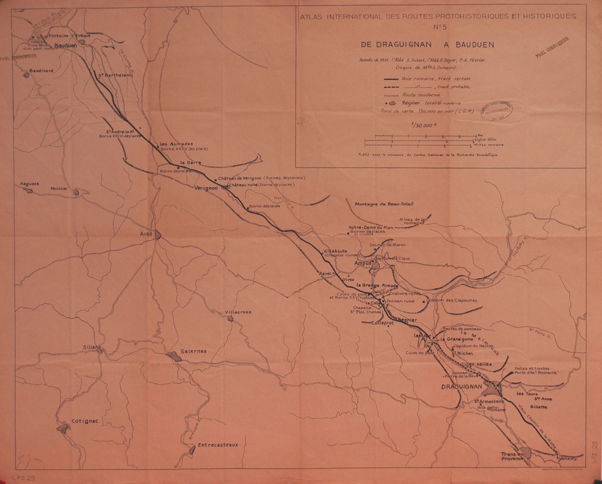 Atlas international des routes protohistoriques et historiques n°5 "de Draguignan à Bauduen"