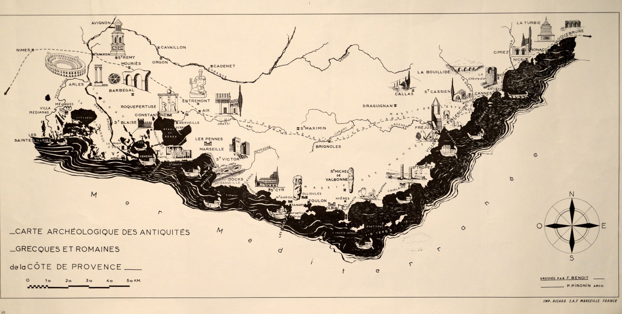 Carte archéologique des antiquités de la côte provençale