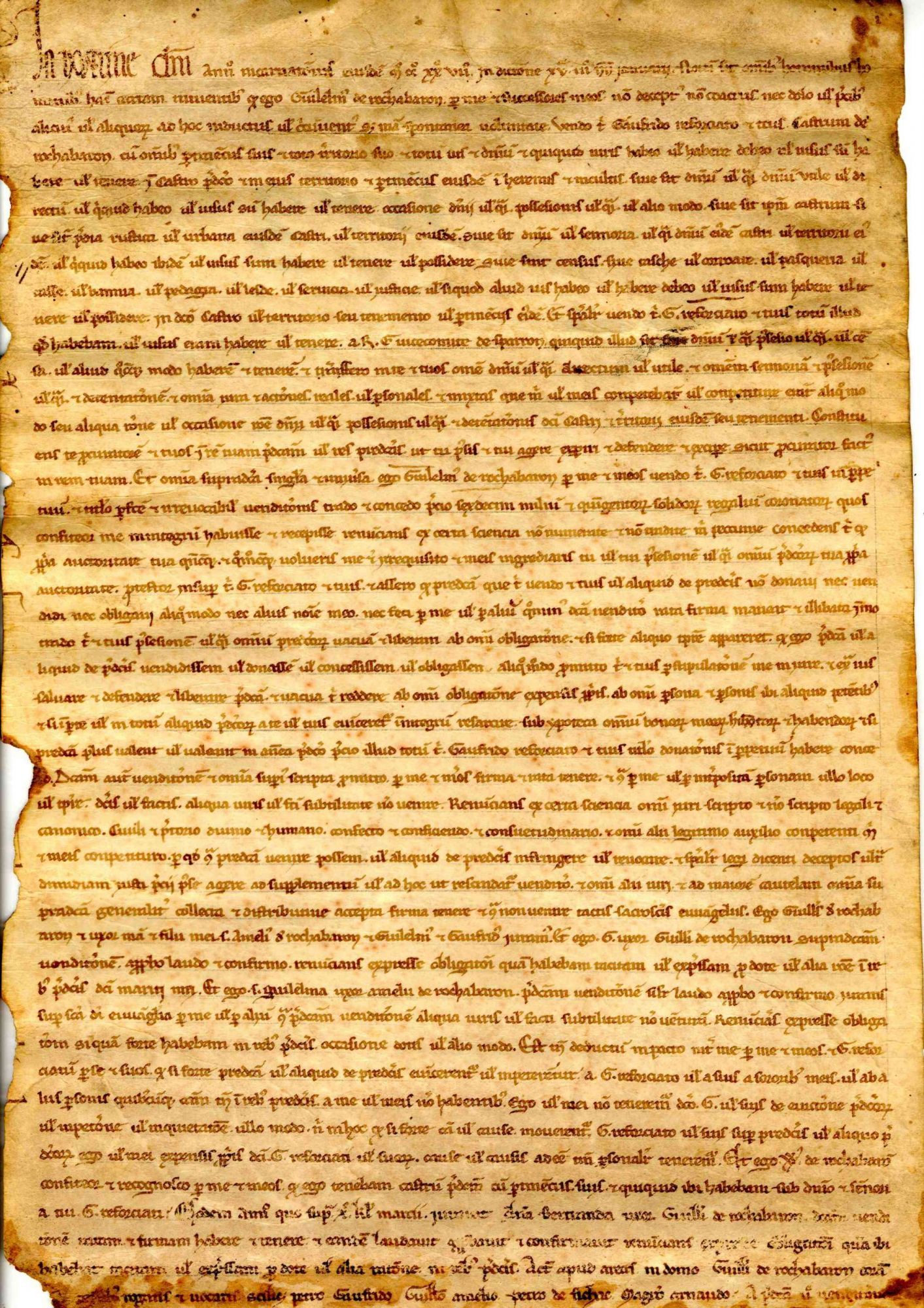 Acte de vente du castrum de Rocbaron (3 janvier 1227)