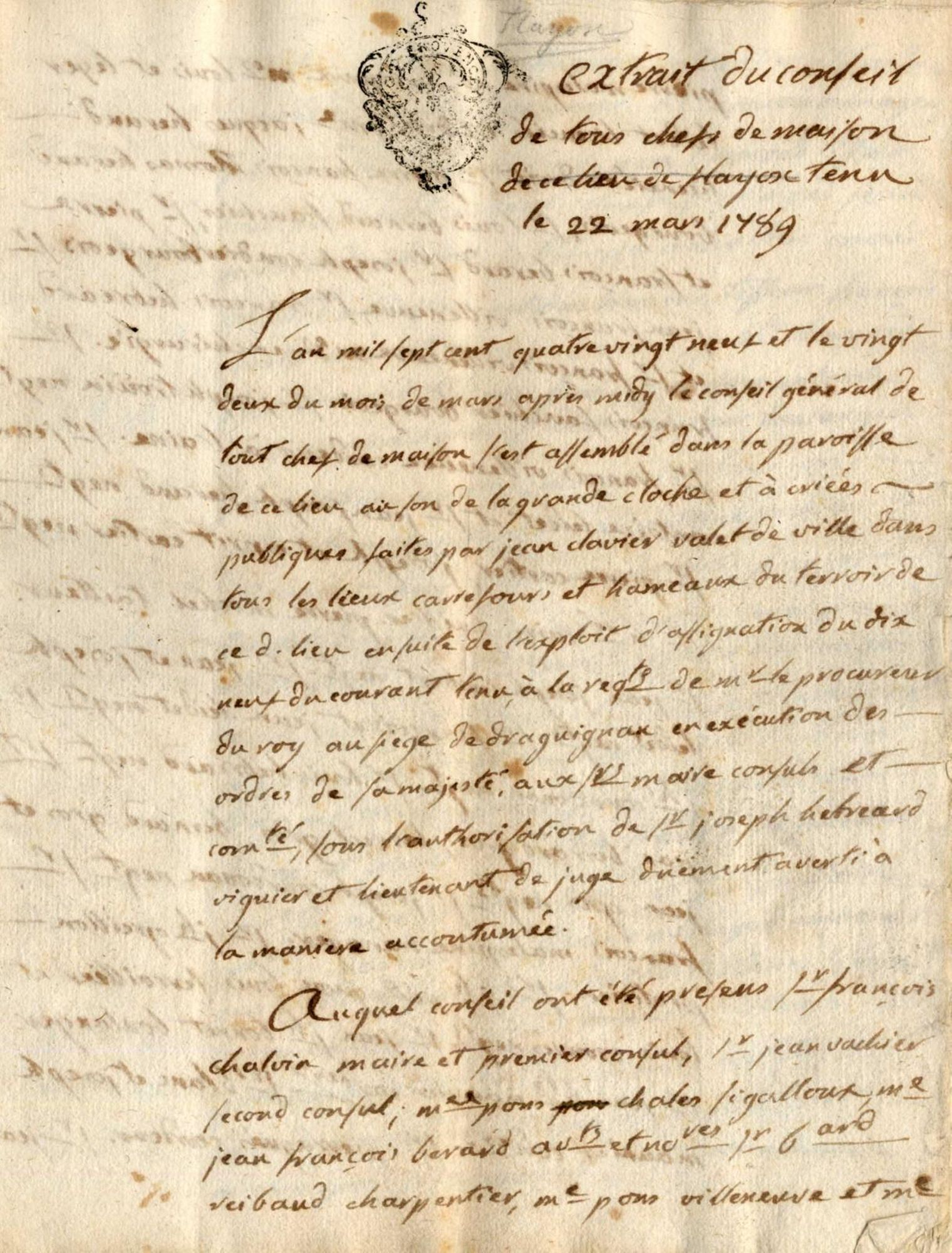 Cahier de doléances de la communauté de Flayosc