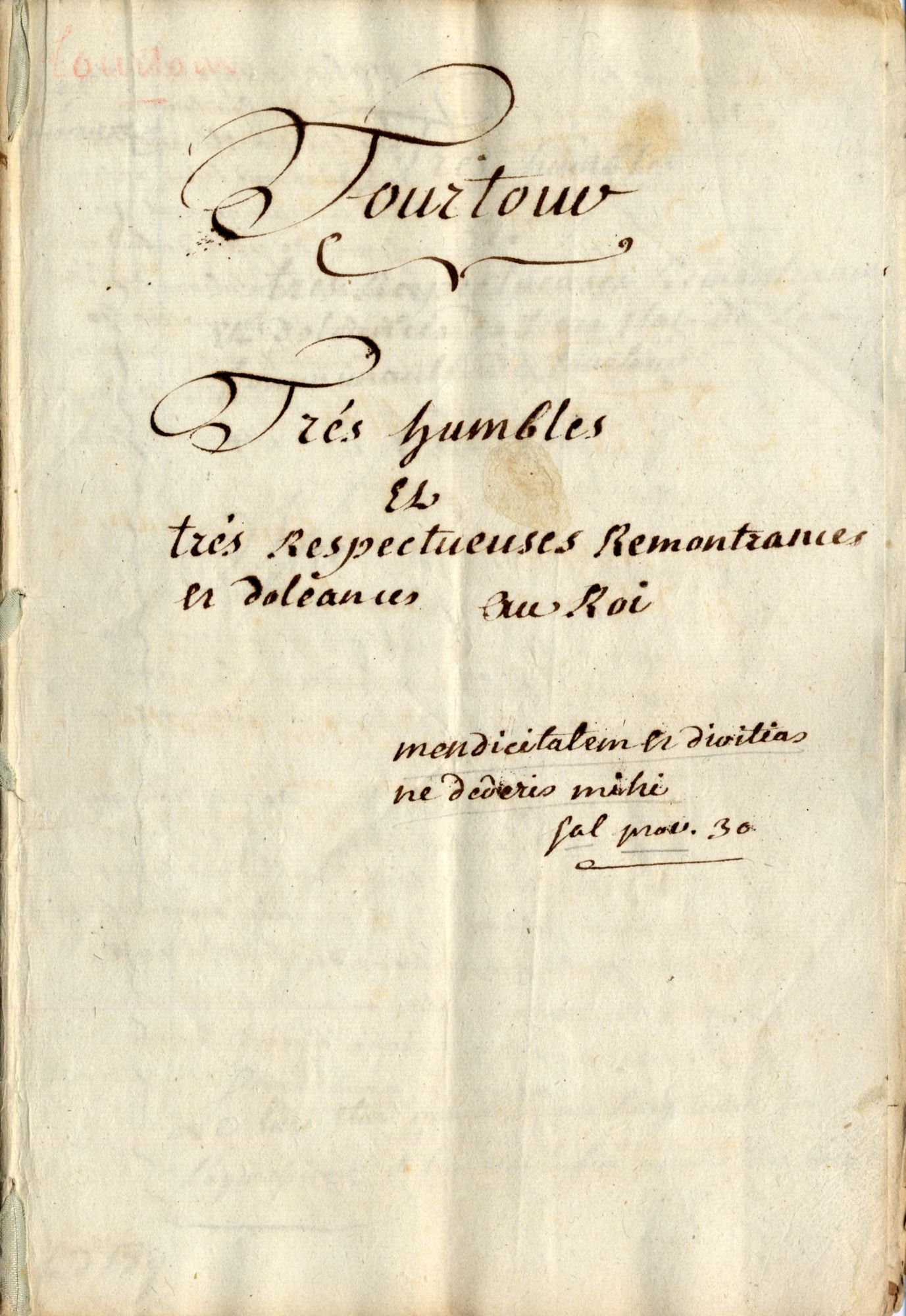 Cahier de doléances de la communauté d'habitants de Tourtour