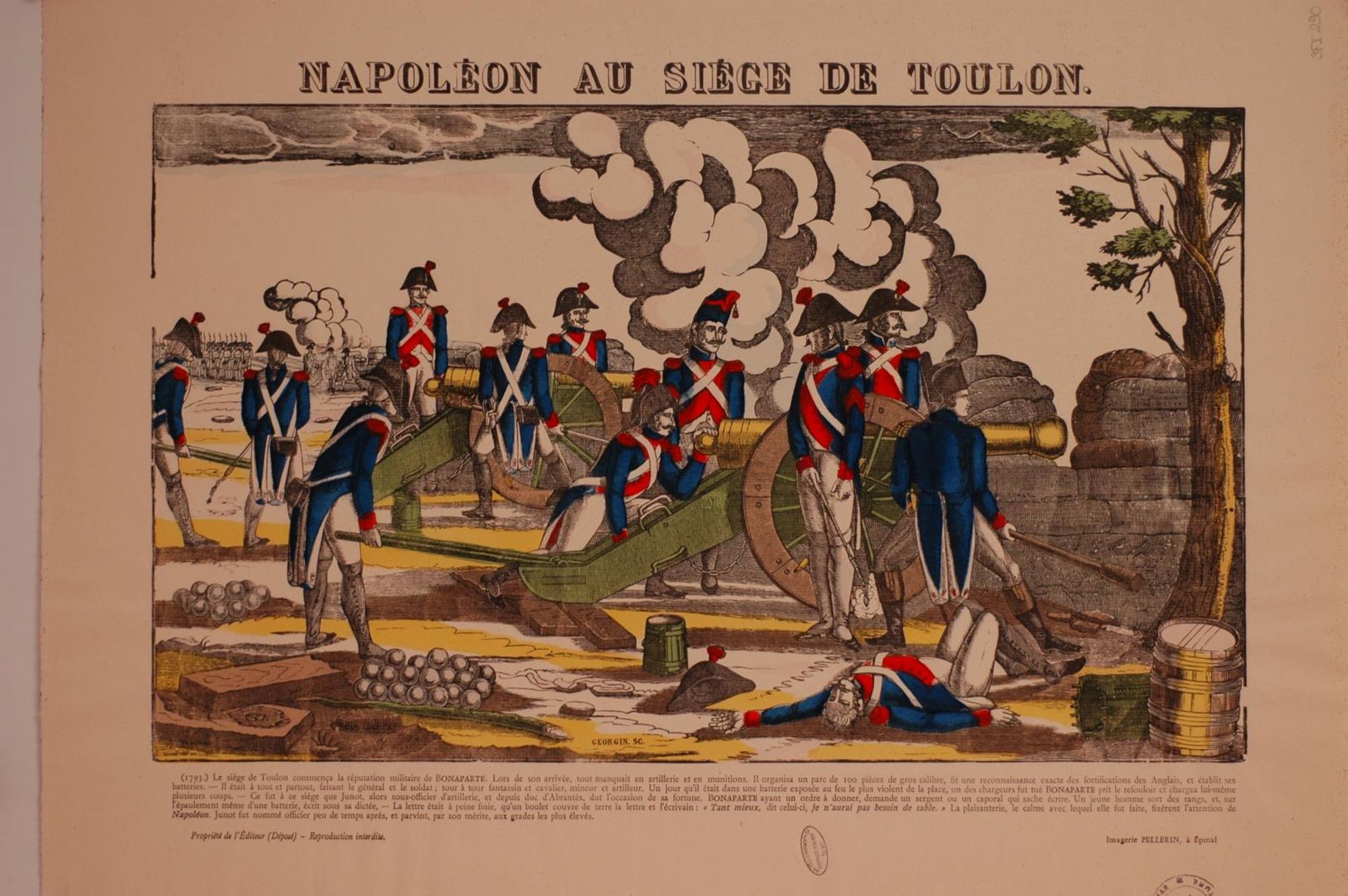 Image d'Epinal représentant Napoléon au siège de Toulon