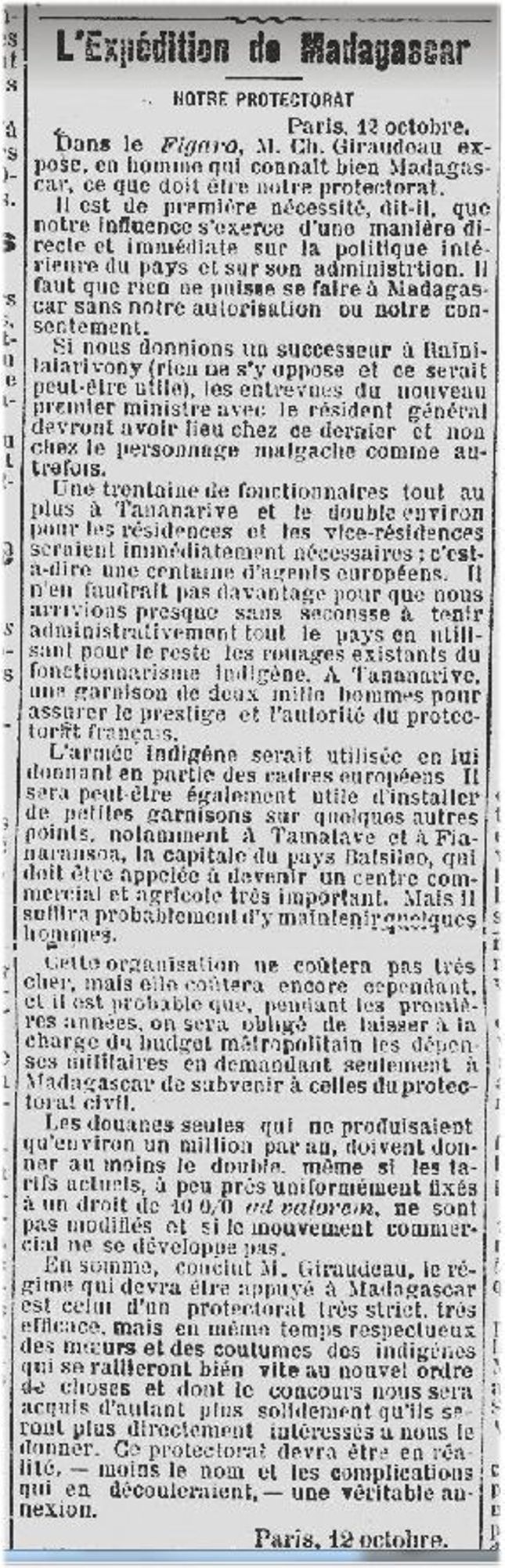 Article du 12 octobre 1895 (1)