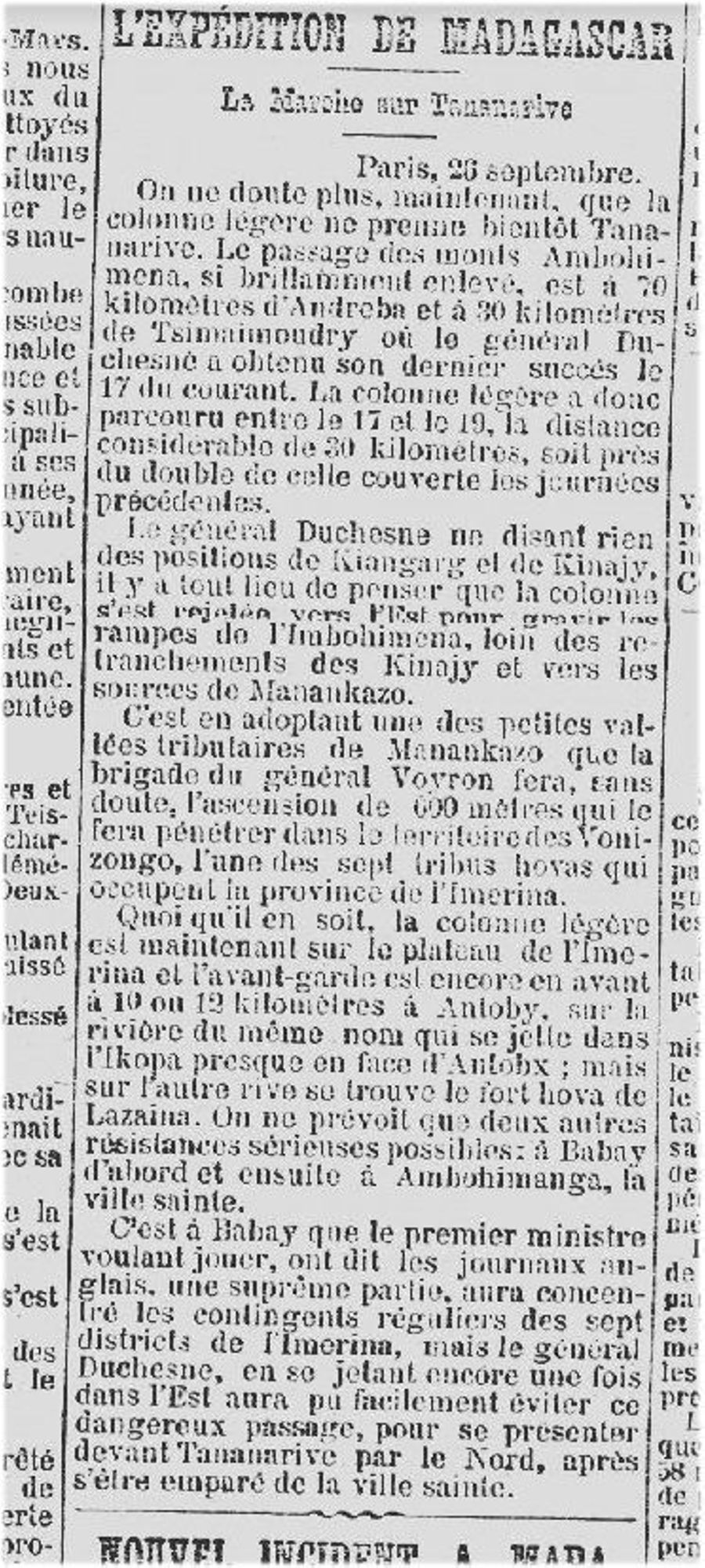Corpus de sept documents sur la conquête coloniale de Madagascar entre 1885 et 1895