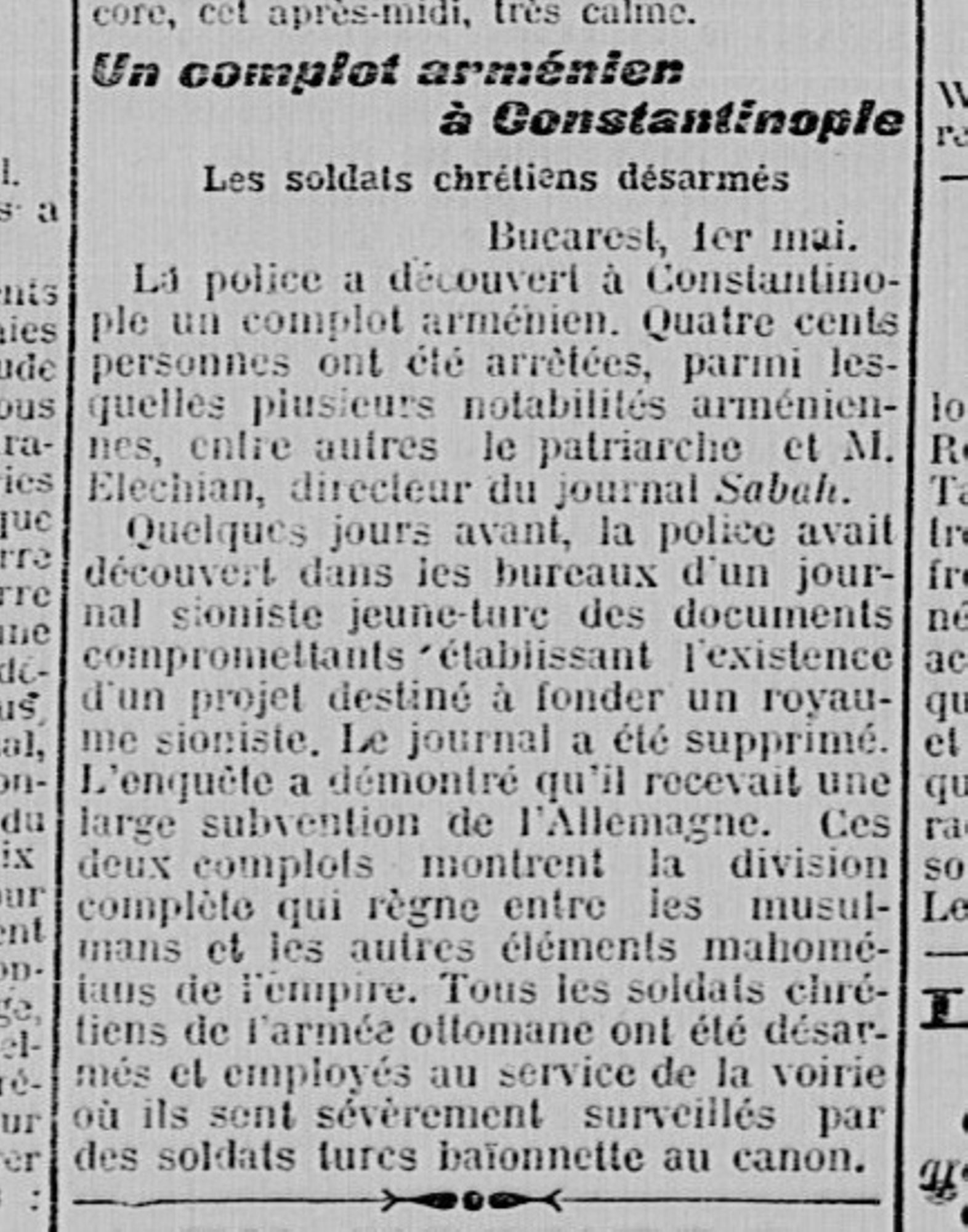 Article du Petit Var daté du 2 mai 1915