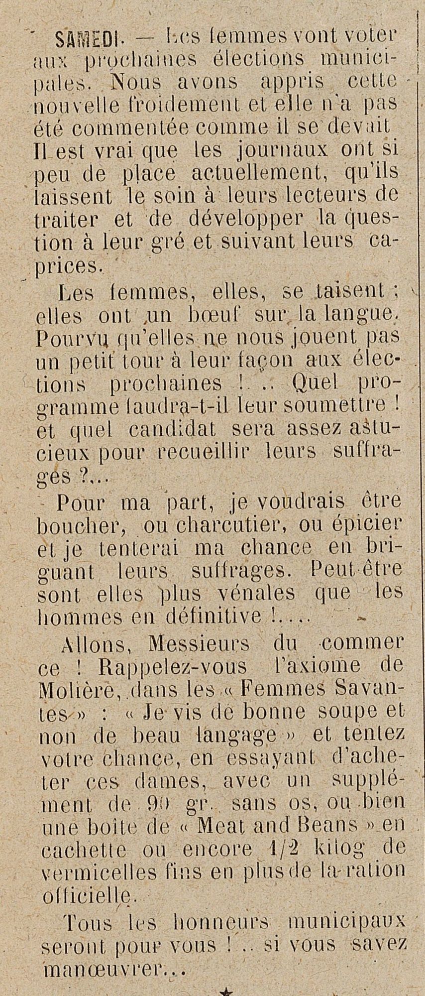 Article du journal "Le Brignolais" daté du 14 octobre 1944 (ADV 43 PRS 1)