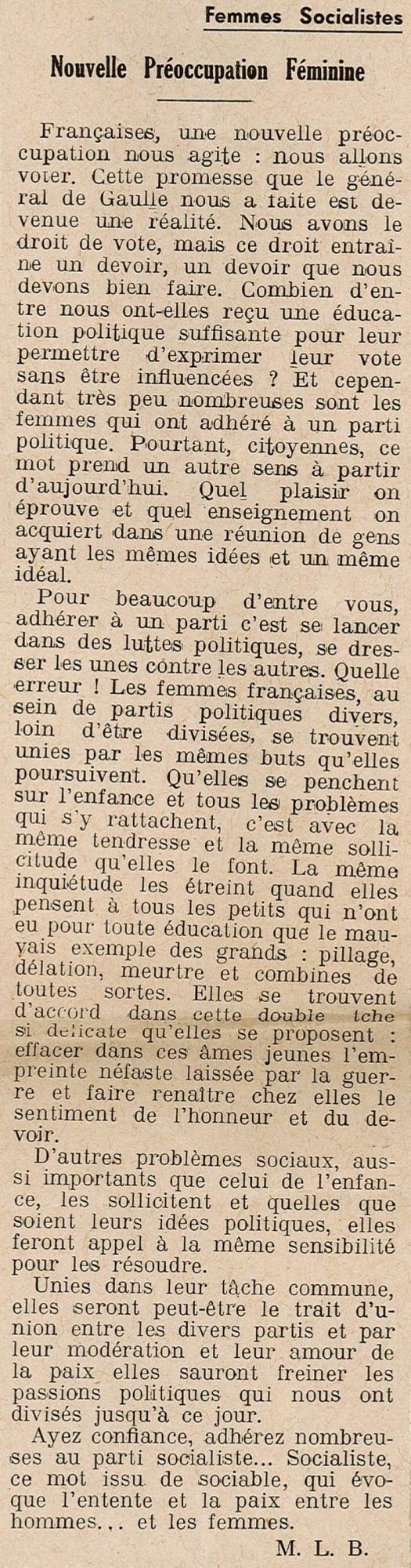 Article du journal "Le Brignolais" daté du 2 décembre 1944 (ADV 43 PRS 1)