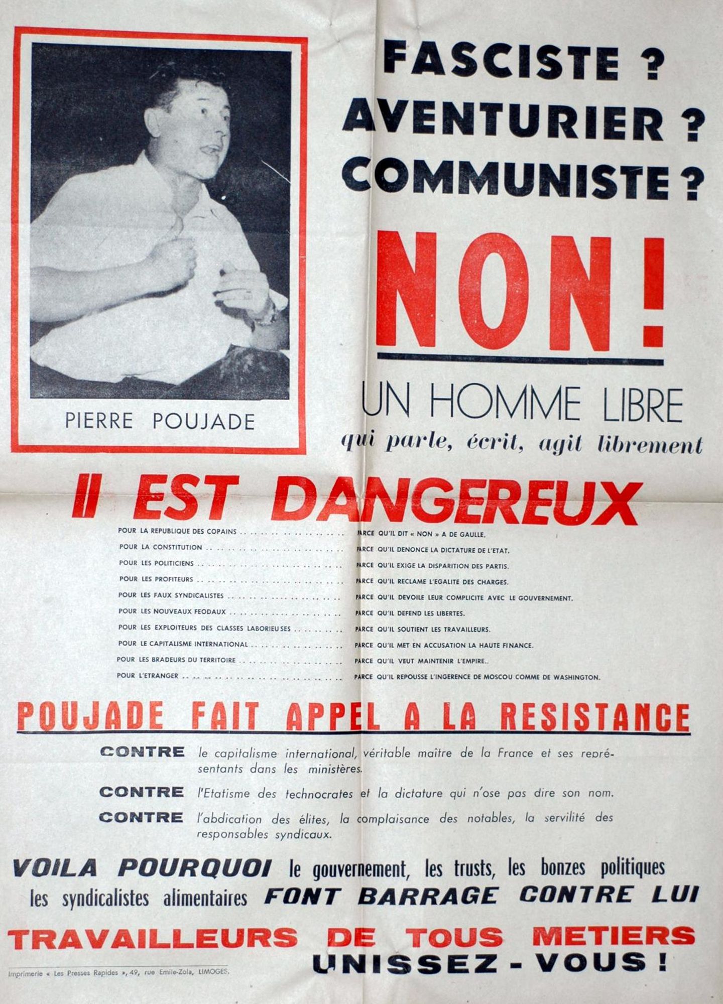 Affiche de Pierre Poujade