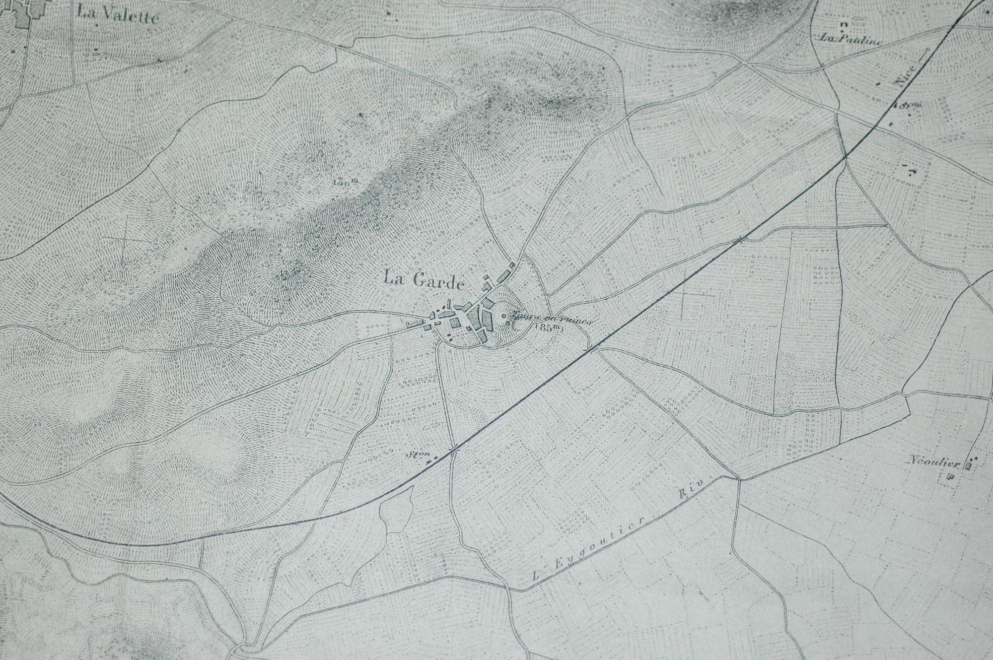 La Garde, extrait d'une carte des "environs de Toulon, golfe de Giens" (1896)