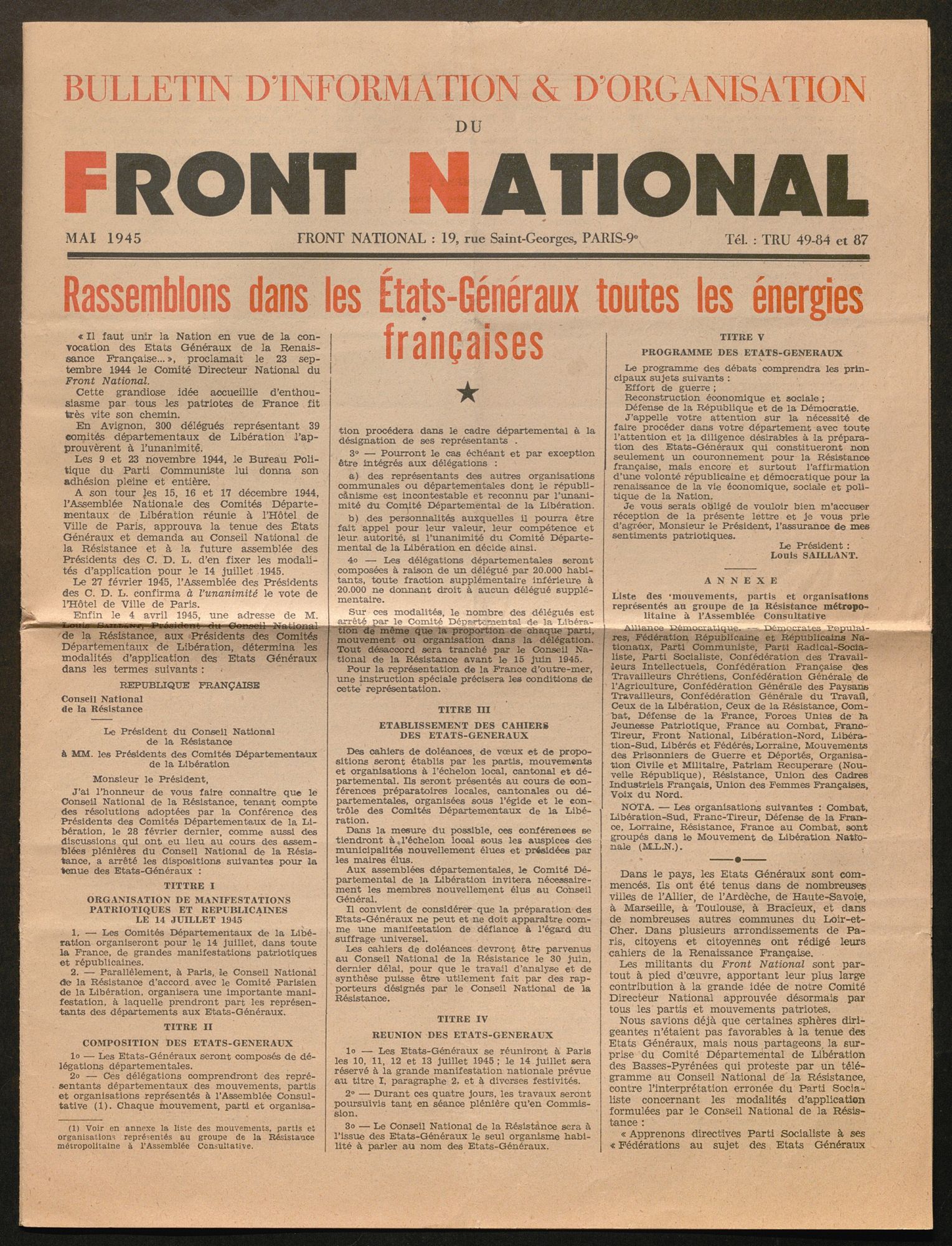 Cahiers de doléances 1945