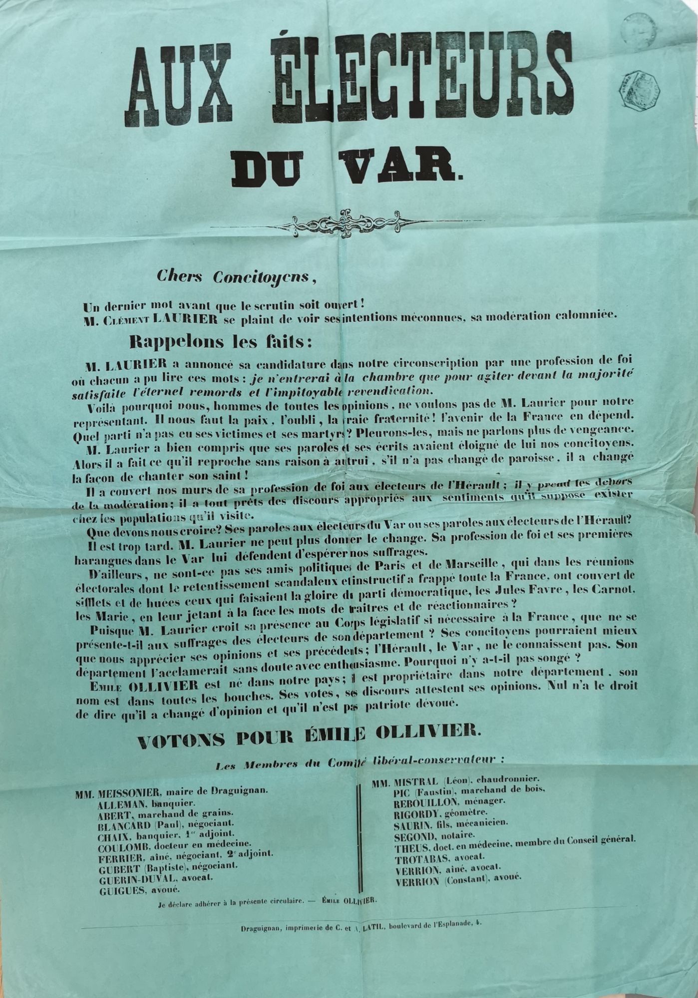 Aux électeurs du Var, 3 M 203