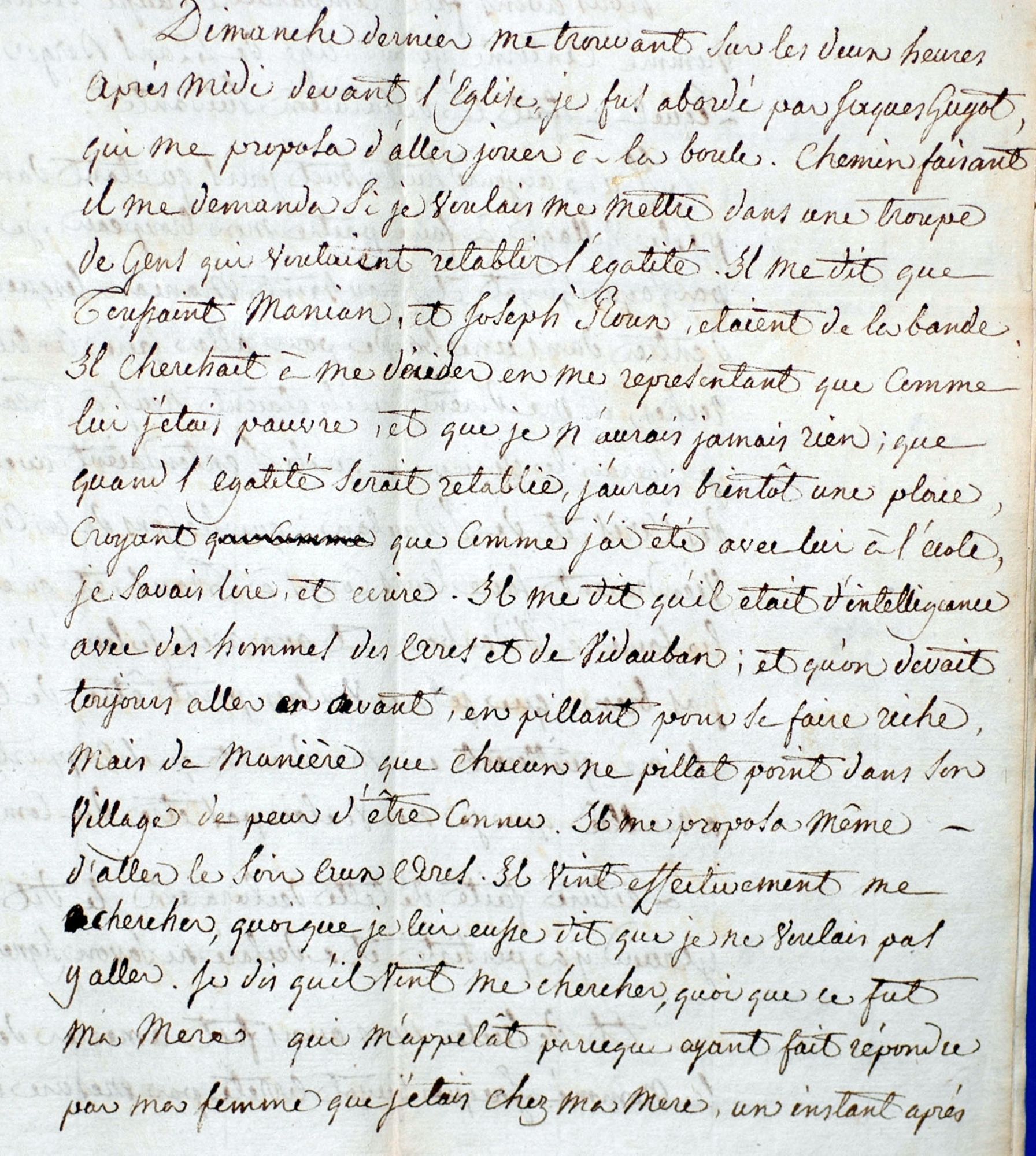 Extrait d'un procès-verbal d'information relatif à un complot révolutionnaire avorté (1812) . 2 U 133