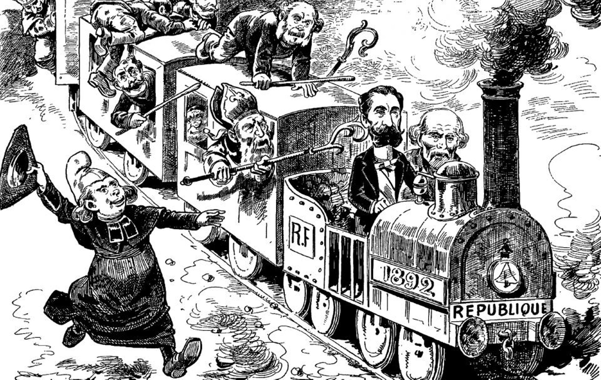 Caricature émanant du journal satirique "Le grelot" datée de 1892
