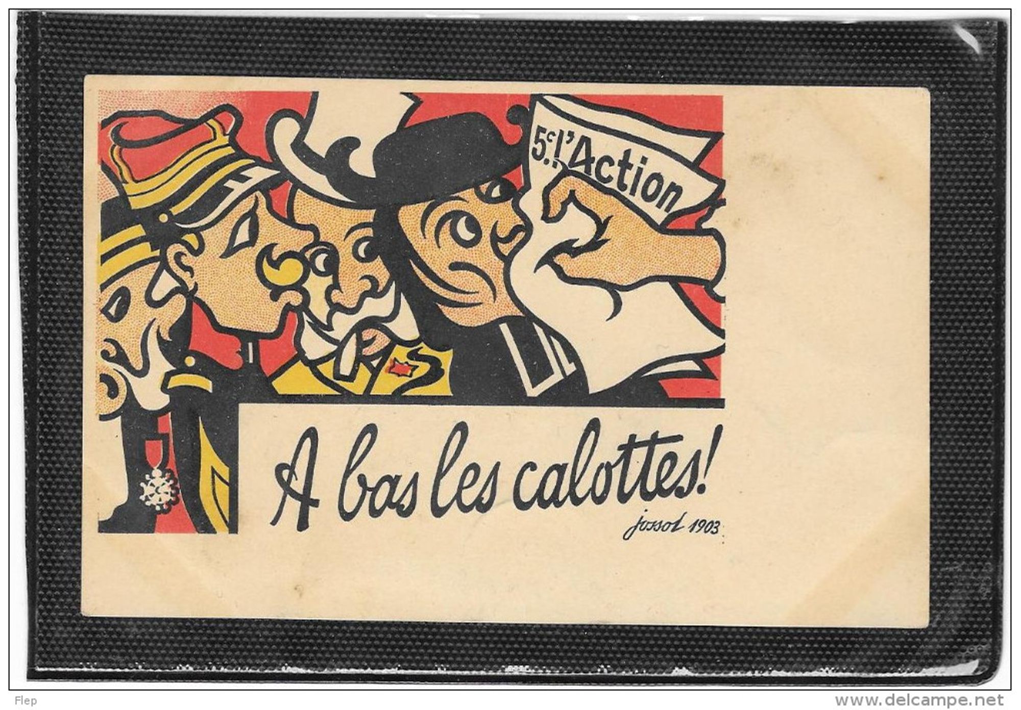 Affiche de Gustave Jossot pour le lancement du journal "L'Action quotidienne, anticléricale, républicaine, socialiste" 1903