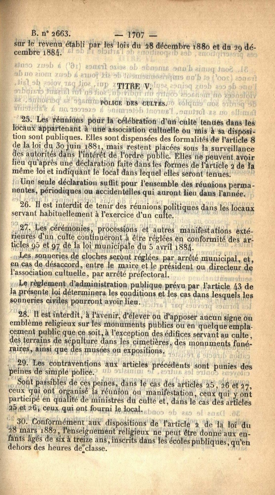 Loi du 9 décembre 1905 sur la séparation des Eglises et de l'Etat - 1 K 420 (9)